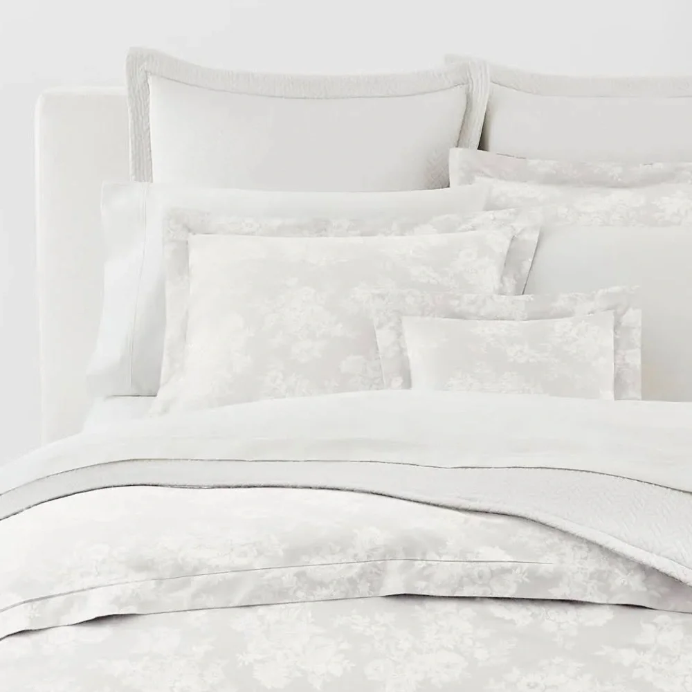 Lauren Ralph Lauren White Mya Jacquard Weave Cotton Standard Sham, NWT $140